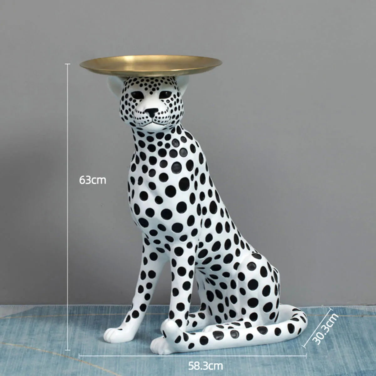 Leopard Luxe Side Table White