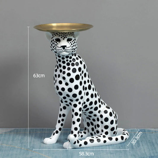 Leopard Luxe Side Table White